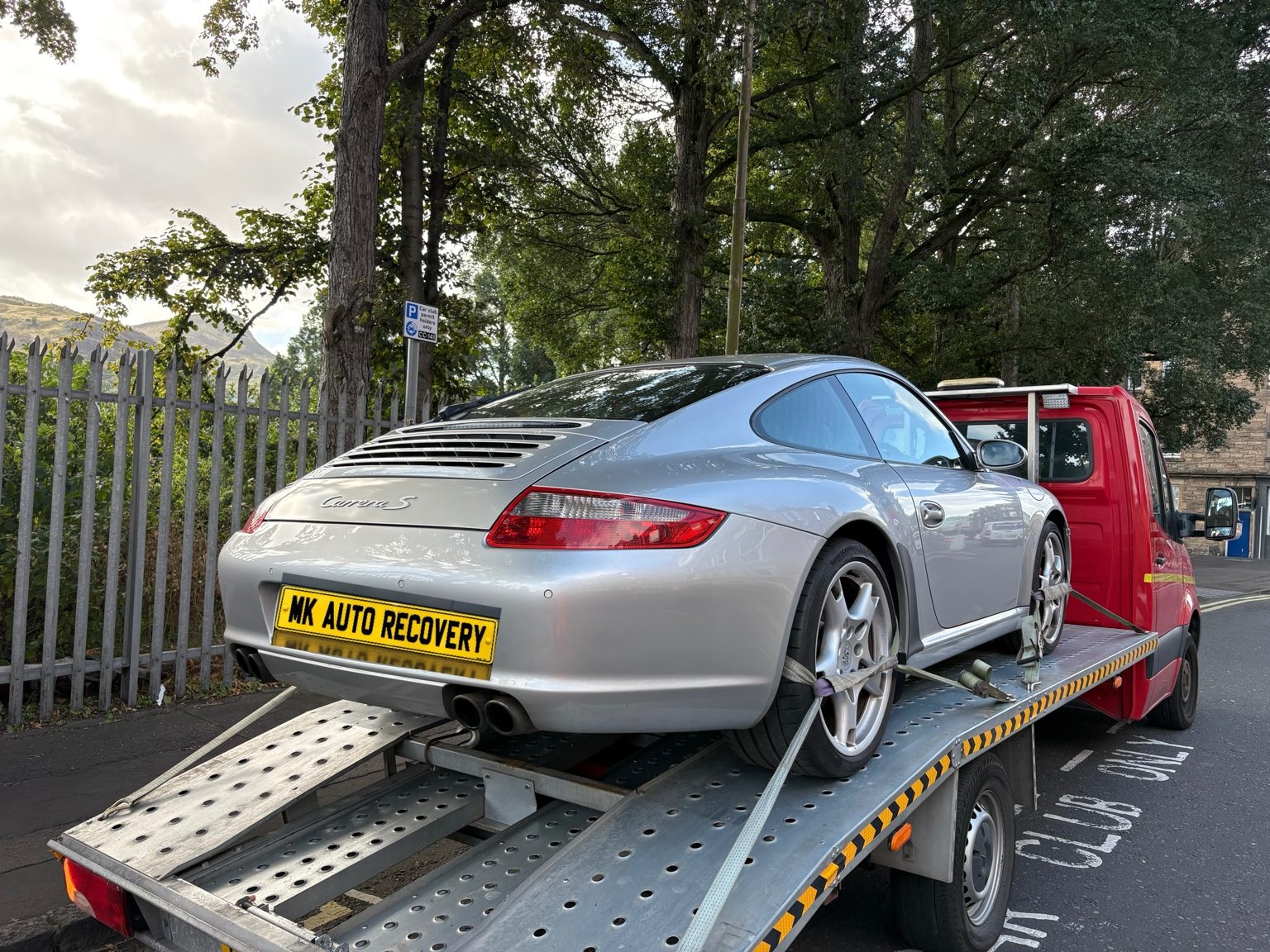 Porsche vehicle recovery in Edinburgh by MK Auto Recovery