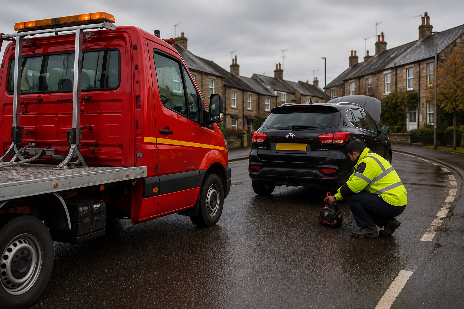Roadside assistance for a stranded vehicle in Edinburgh